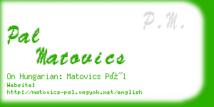 pal matovics business card